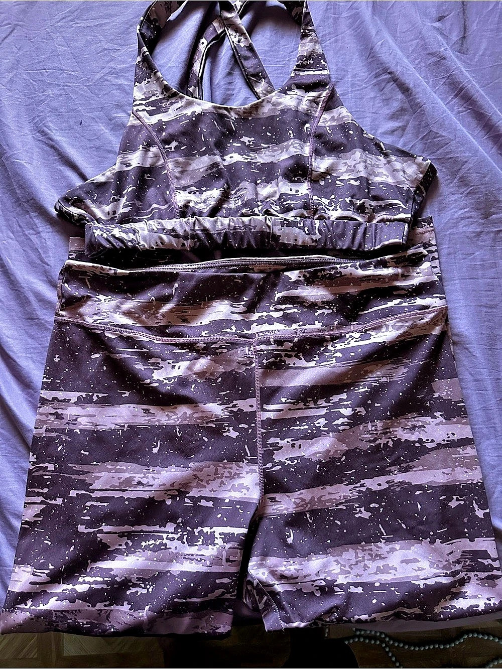 Camo workout set in Purple & Black Like New